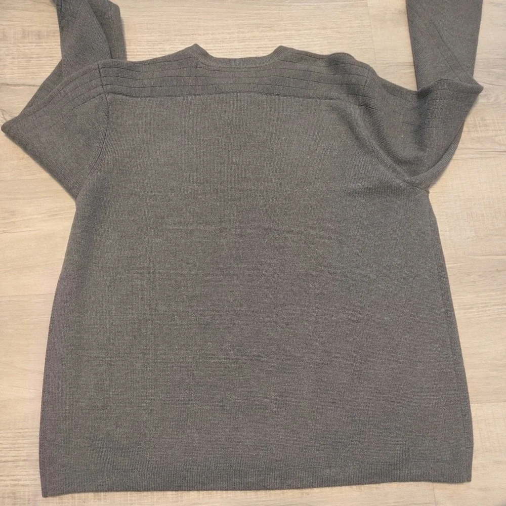 vtg abercrombie fitch Knit Large‎ Shirt Cotton Gray Striped Sweater y2k 2000s